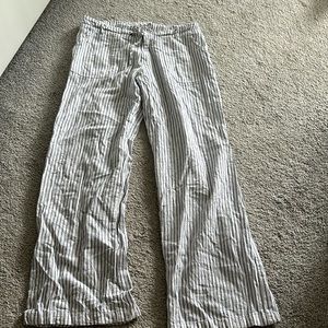 Linen/cotton comfy pants white and blue stripes